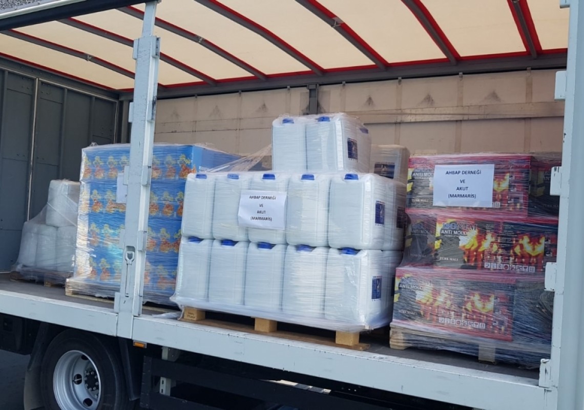 ISONEM, AFET BÖLGELERİNE 2 MİLYON DEĞERİNDE ÜRÜNÜ HİBE ETTİ